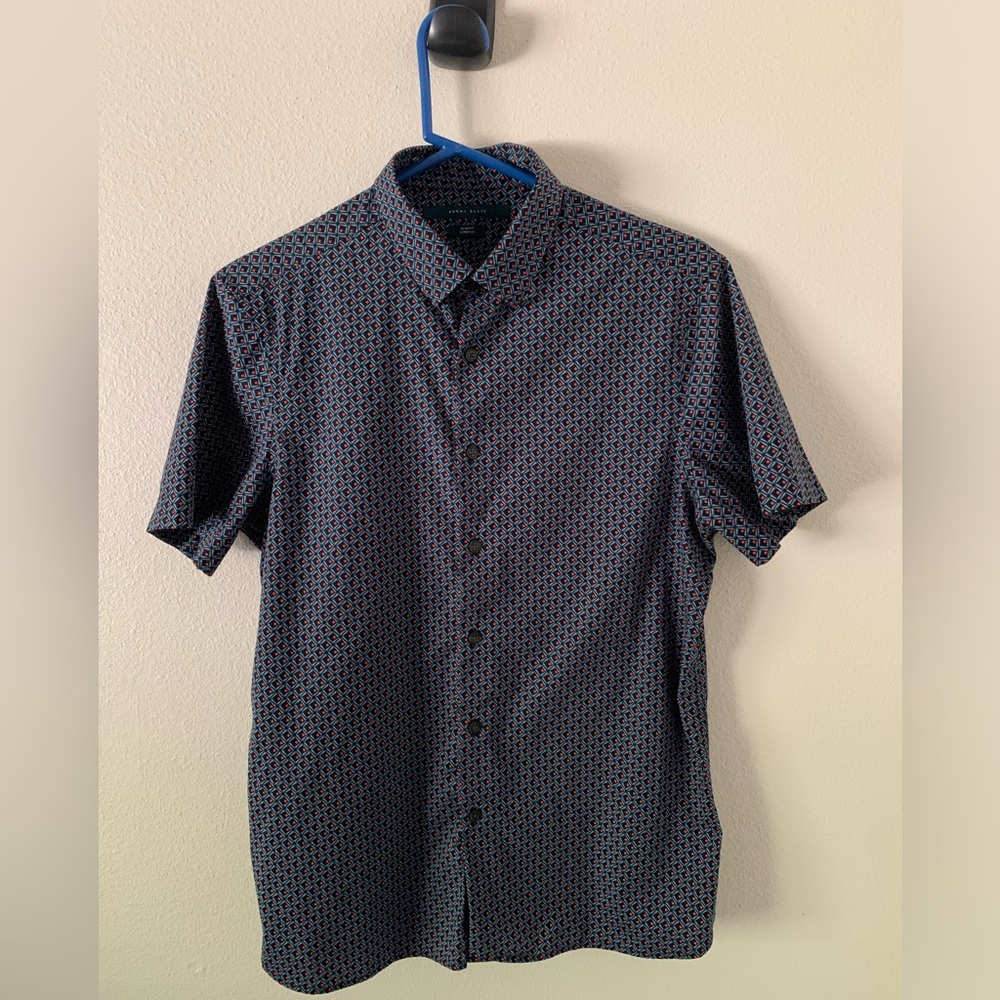 Perry Ellis - Men’s Stretch Slim Fit Short Sleeve Button Down, Men’s M